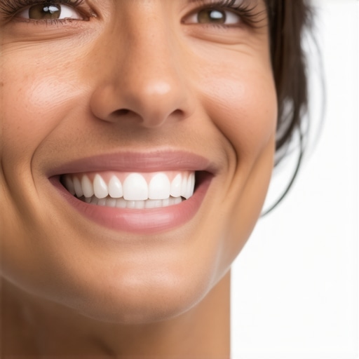 Person smiling confidently in a contemporary dental setting