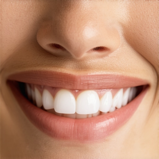 Close-up of a woman showing her perfect veneers with a bright smile