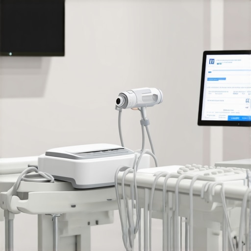 Modern dental technology room displaying intraoral scanners and digital imaging equipment
