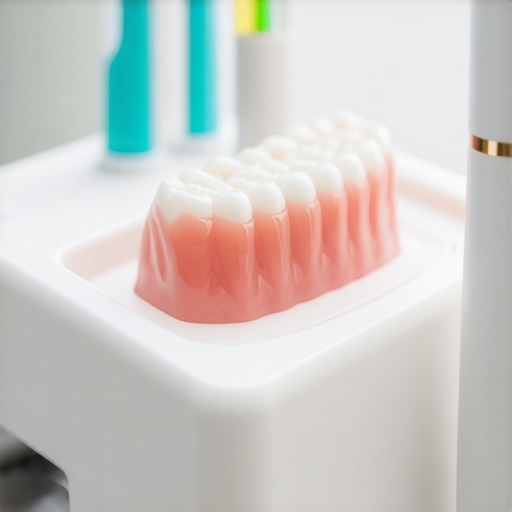 High-tech dental tools for effective long-term care Ultrasonic scaler and AI-enabled toothbrush displaying modern dental equipment for maintaining veneers and implants.