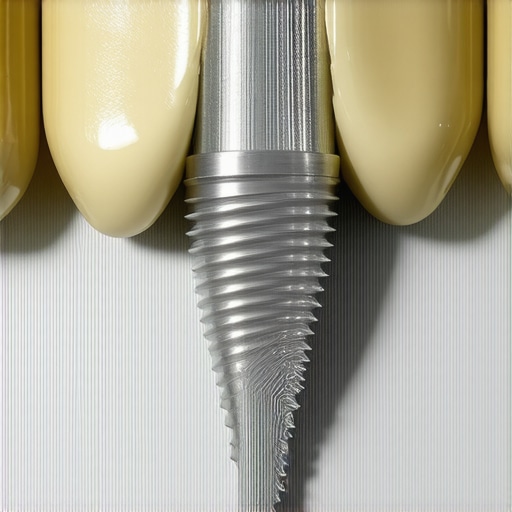 Microscopic view of nano-coated dental implant surface highlighting nanostructures