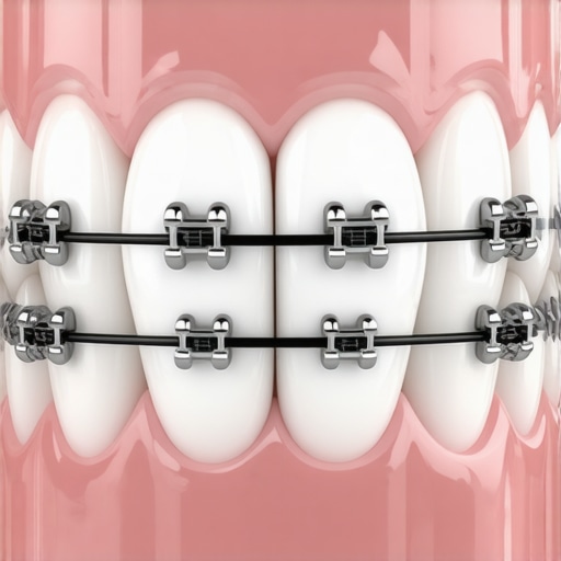 Detailed view of micro-texture braces showing enhanced grip on teeth for faster realignment.