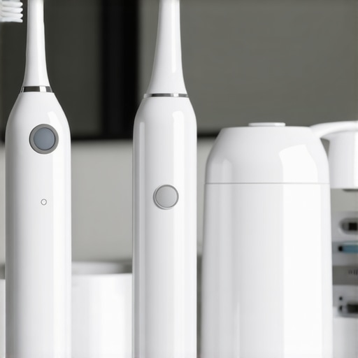 Ultrasonic toothbrush and water flosser used for long-term dental care.