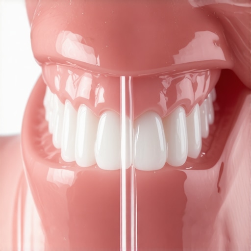 Effective Water Flosser for Daily Dental Maintenance A person using a water flosser to clean around dental implants and veneers