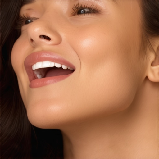 Person gently opening and moving jaw side to side to reduce clicking