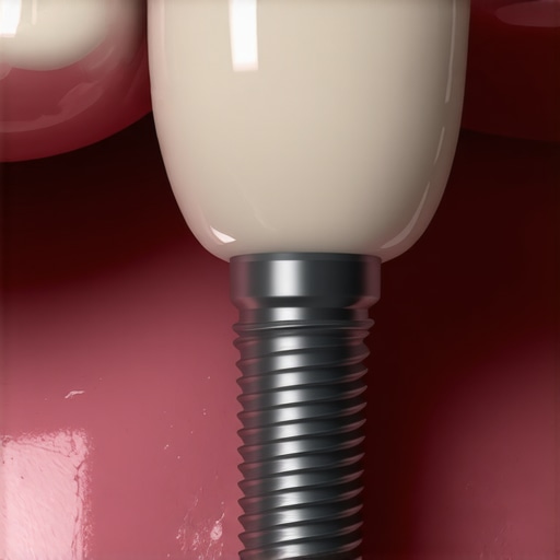 Dental Implant Stability Check Dentist inspecting a patient's dental implant for stability during a check-up.