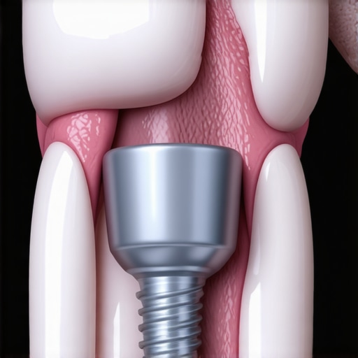 Dentist professionally re-cementing a healing cap on a dental implant