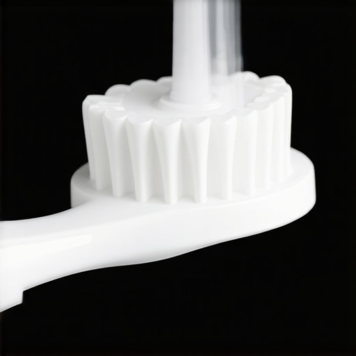 Modern ultrasonic dental cleaner Ultrasonic dental cleaner cleaning a toothbrush for optimal oral hygiene.