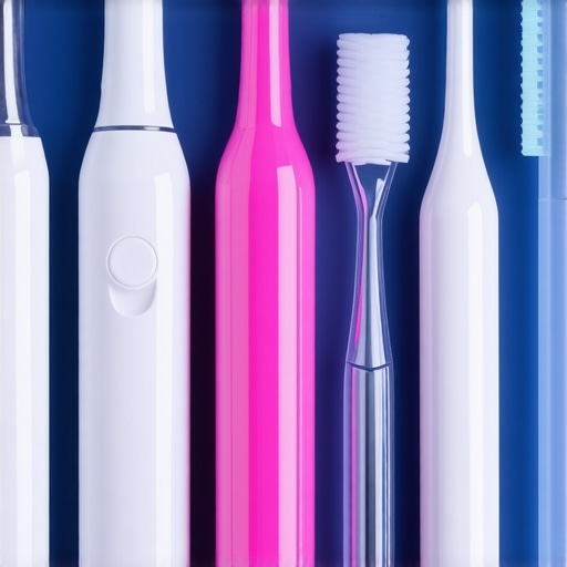 Advanced Dental Maintenance Tools A collection of high-tech dental cleaning devices arranged on a countertop.