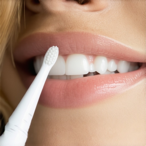 Advanced Ultrasonic Toothbrush for Dental Maintenance A sleek ultrasonic toothbrush designed for effective cleaning around veneers and implants