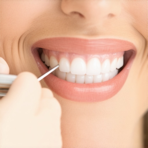 Expert Dental Examination Dentist examining a patient's teeth with modern dental equipment.