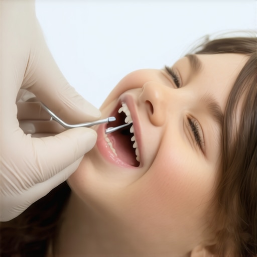 Parent carefully holding a child's knocked-out tooth in a clinical environment.