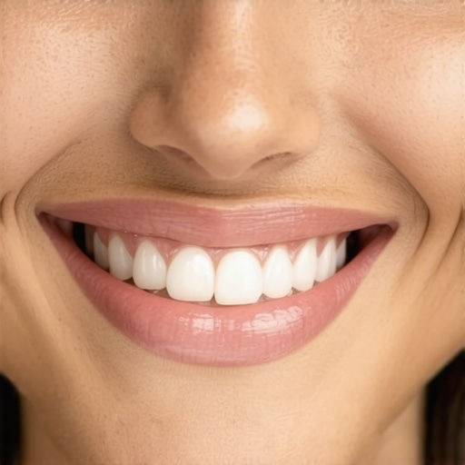 Lighting Effects on Veneers Person smiling under various lighting conditions highlighting veneer appearance