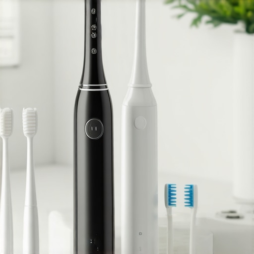 Modern Dental Maintenance Tools Close-up of sonic toothbrush and water flosser showing advanced dental care tools for long-term oral health.