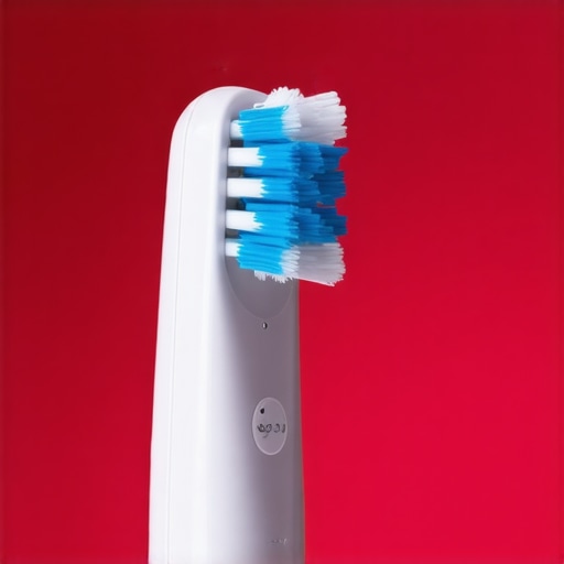 Modern electric toothbrush for family dental care Close-up of a modern electric toothbrush with a digital display