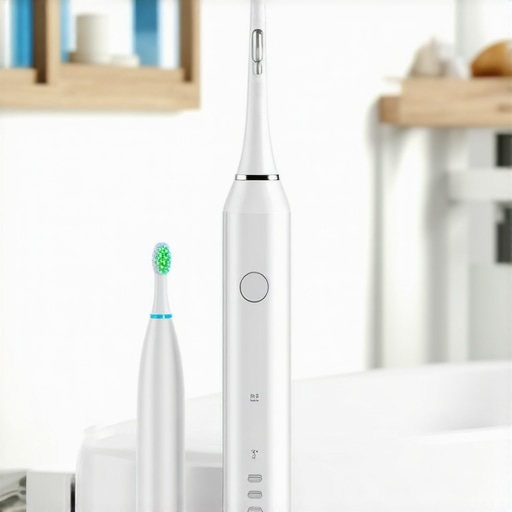 Advanced Dental Maintenance Tools High-tech electric toothbrush and water flosser for veneer and implant care