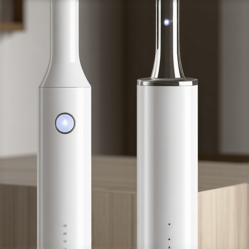 Advanced Dental Maintenance Tools High-tech electric toothbrush and water flosser for dental health