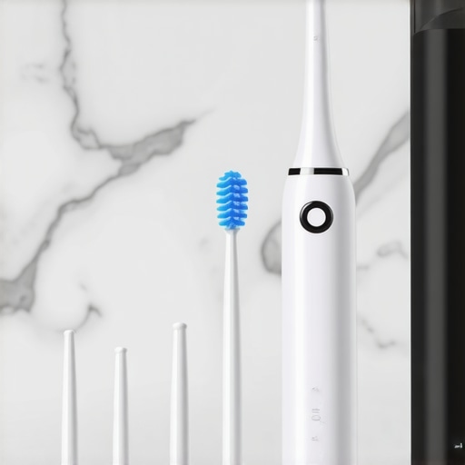 High-tech water flosser and interdental brushes for cosmetic dentistry maintenance