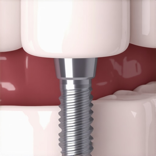 Anatomy of a Modern Dental Implant A detailed cross-section of a dental implant showing the post and crown integration.