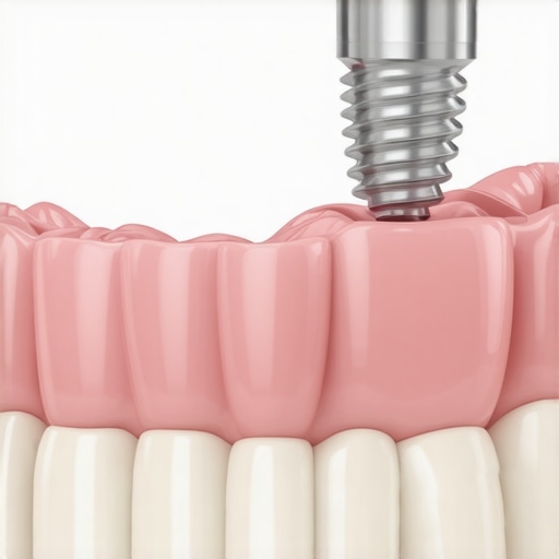 Anatomy of a Modern Dental Implant A detailed cross-section of a dental implant showing bone integration and the porcelain crown.