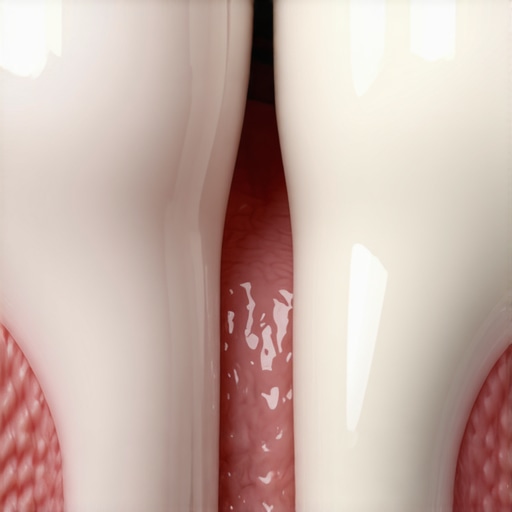 Close up of dental implant and gum health