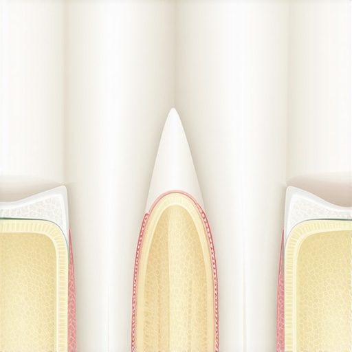 Cross-section diagram of a tooth showing the correct depth for dental veneers to maintain gum health.