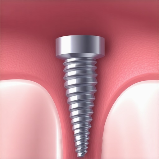 Biomechanical Role of Dental Implants 3D medical illustration showing how a dental implant maintains jaw alignment and prevents bone resorption.