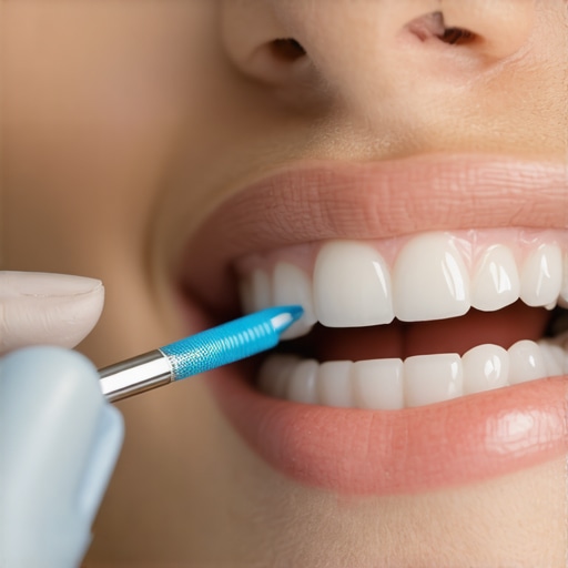 Dentist adjusting a dental implant bite to stop vibration sensation