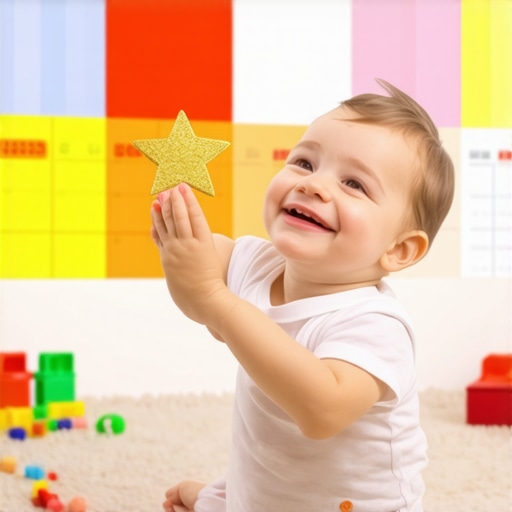 A young child putting a sticker on a progress chart to celebrate stopping thumb sucking.