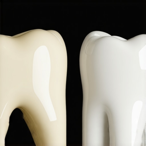 Comparing Natural Tooth Translucency vs Opaque Porcelain A side-by-side view of a natural tooth showing depth and a porcelain veneer that looks too opaque.
