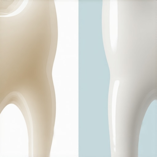 Comparing Porcelain Veneer Shades and Light Refraction A dental professional comparing a porcelain veneer shade guide to a patient's natural teeth to ensure a realistic look in different lighting conditions.
