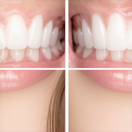 Close up showing the difference between realistic translucent veneers and flat opaque veneers.