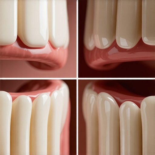 Comparison of natural and opaque porcelain veneers Close up showing the difference between natural-looking and fake-looking porcelain veneers