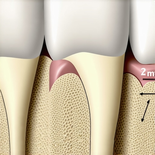 Diagram showing the biological width and its importance in dental restoration fit