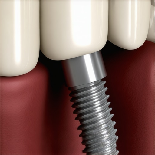Dental Implant Structural Integration Close-up medical model of a dental implant inside the jawbone illustrating the necessity of a strong bone foundation.