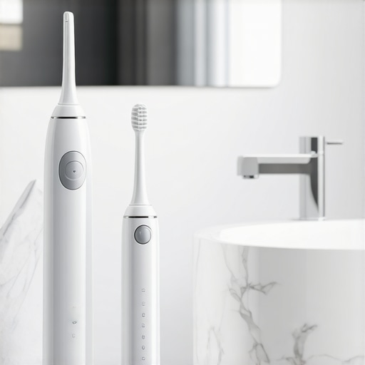 Essential Cosmetic Dentistry Maintenance Tools Professional dental maintenance tools including a water flosser and night guard for veneer protection.