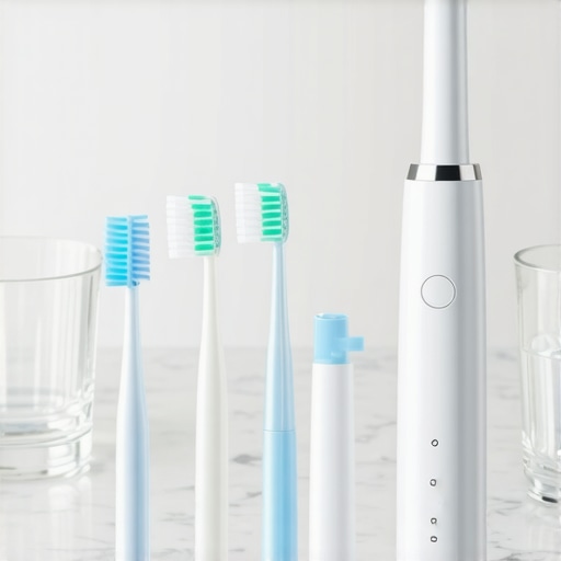 A collection of interdental brushes and an electric toothbrush designed for oral hygiene maintenance of dental work.