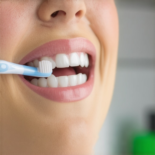 Woman brushing teeth gently to reduce gum inflammation
