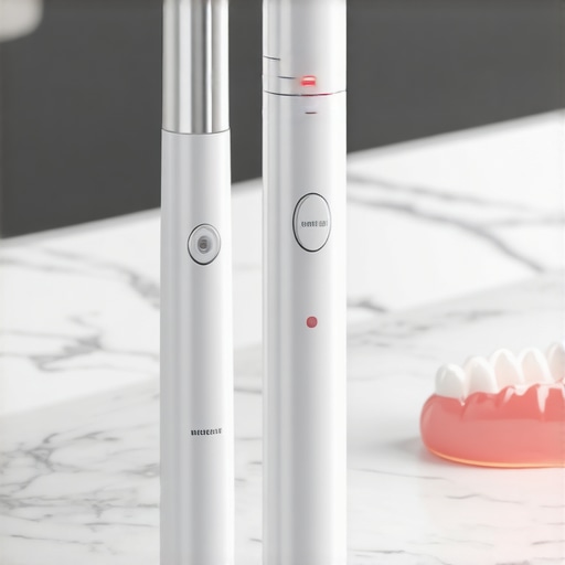 High-Tech Dental Maintenance Tools Electric toothbrush and water flosser for veneer and implant care
