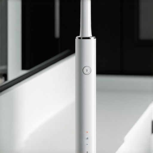 A sleek electric toothbrush used for maintaining veneers and dental implants.