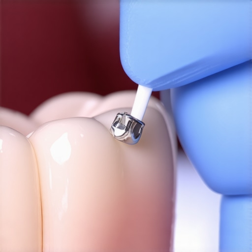 How to Apply Orthodontic Wax to a Loose Bracket Person applying orthodontic wax to a loose braces bracket to prevent cheek irritation.
