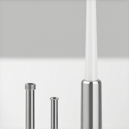 A high-tech water flosser cleaning the gumline of dental implants.