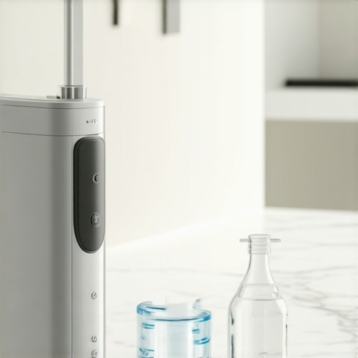 Maintenance Tools for Porcelain Veneers A sleek water flosser and a clear orthodontic night guard for dental maintenance.