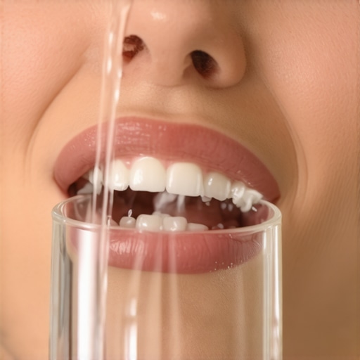 Managing Metallic Taste After Dental Procedures A person drinking water to help neutralize a metallic taste after getting a dental crown.