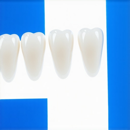 A dentist using a shade guide to ensure natural-looking porcelain veneers.