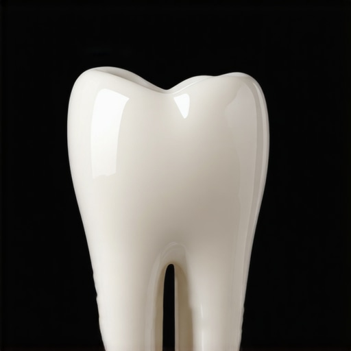 Close up of a dentist comparing a natural tooth with a high-quality porcelain veneer to show realistic texture and translucency.
