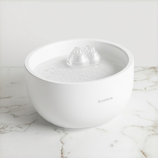Modern Ultrasonic Aligner Cleaner Pod An ultrasonic cleaning device used for maintaining clear aligners and dental retainers.