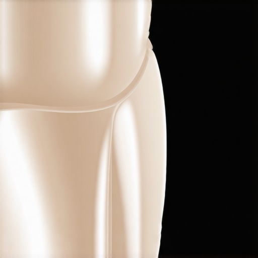 Close-up of a healthy tooth with clear edges showing natural light refraction.