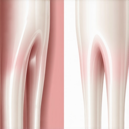 Comparison of natural tooth enamel and porcelain veneer translucency under studio lighting.