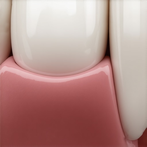 Natural Translucency in Modern Dental Veneers Close up of a dental veneer showing realistic light translucency compared to natural tooth enamel.